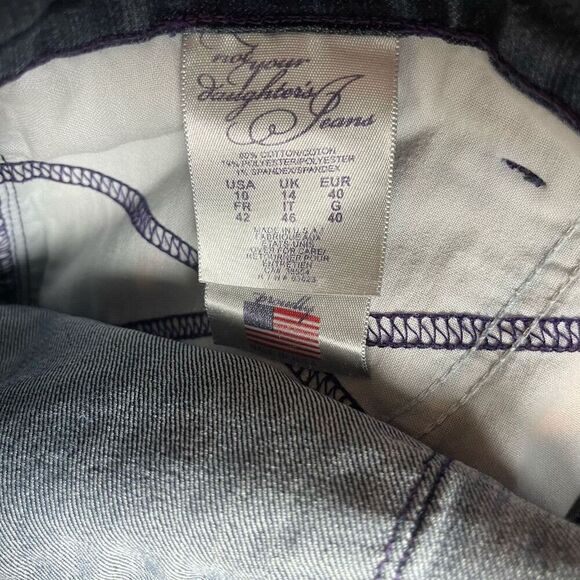 Not your daughters jeans 10 Blue Straight High Rise lift tuck tech stretch - Picture 11 of 12